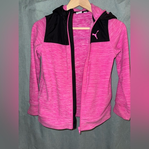 Puma Kids Vibrant Pink and Black Hoodie Girls M 10/12 - Picture 9 of 13